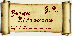 Zoran Mitrovčan vizit kartica